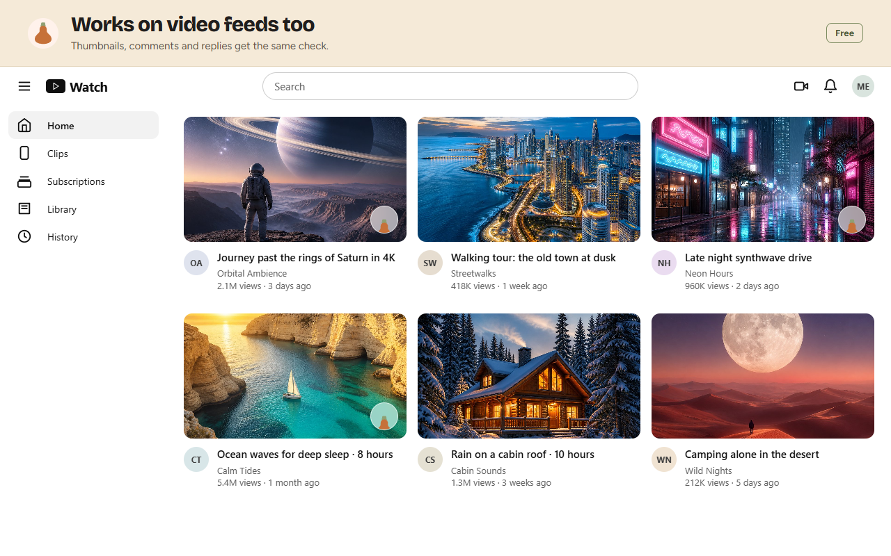 Flags on a video site's thumbnails