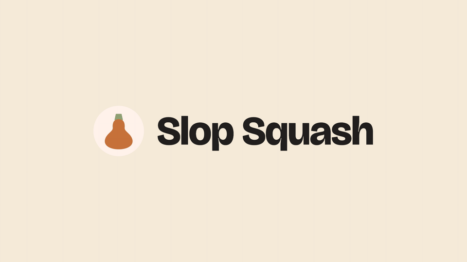 Transition out: the squash hops off, the wordmark fades, solid cream